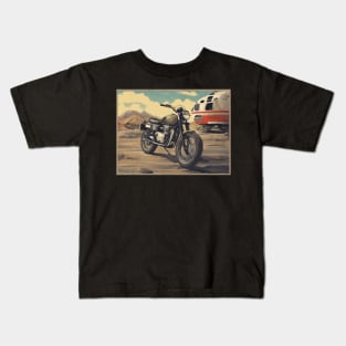 Vintage Scrambler 50s vibe motorcycle Kids T-Shirt